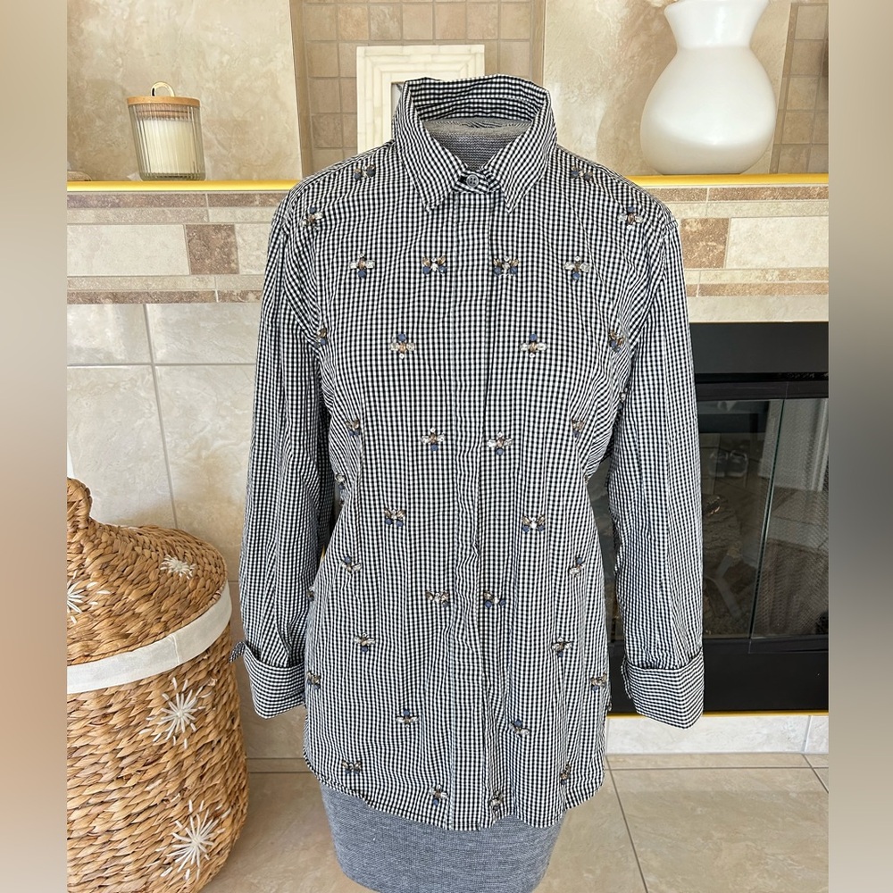 Talbots Women’s Petite Button Up Shirt
Gingham Jeweled XLP